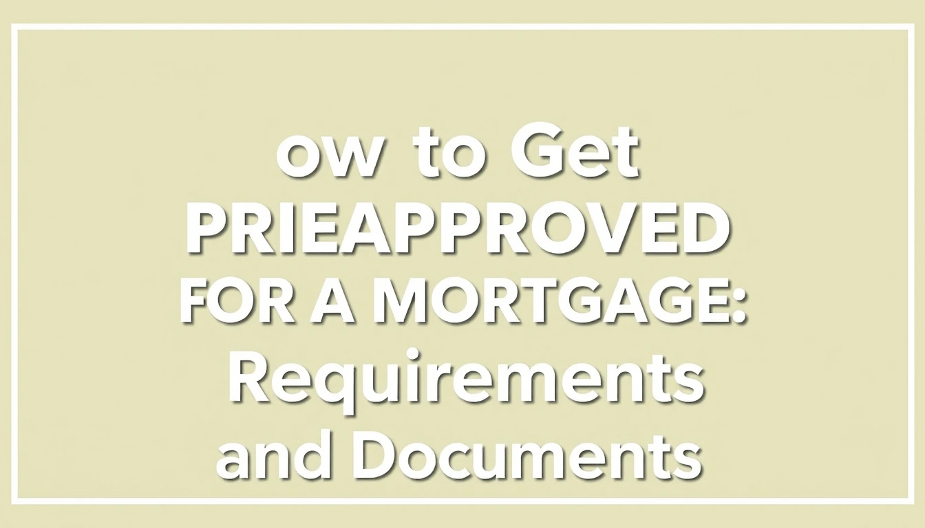 How to Get Preapproved for a Mortgage: Requirements and Documents