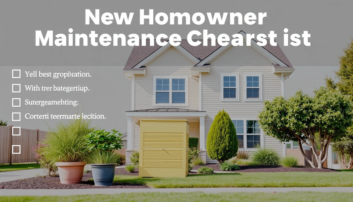 New Homeowner Maintenance Checklist for the First Year