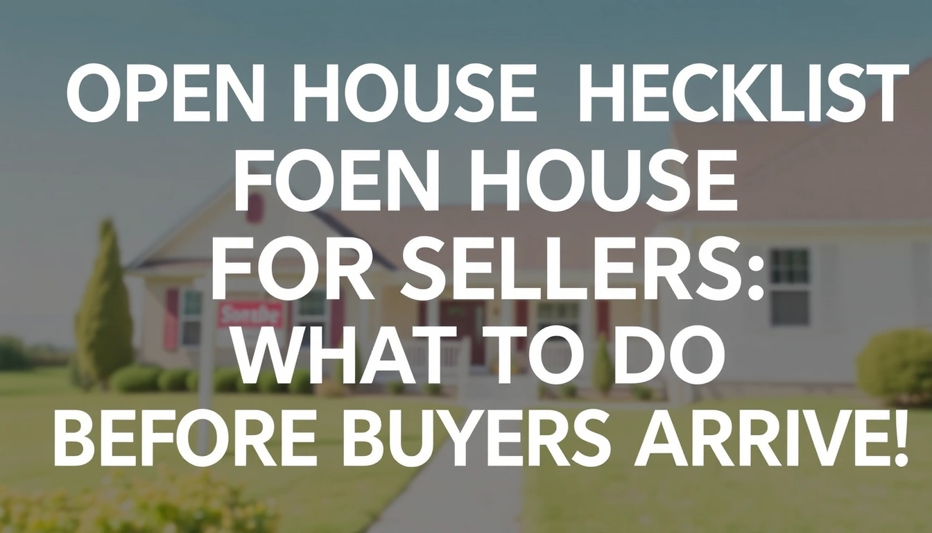 Open House Checklist for Sellers: What to Do Before Buyers Arrive Open House Checklist for Sellers: What to Do Before Buyers Arrive
