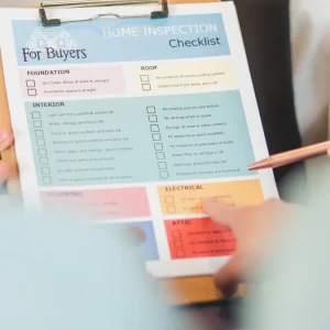 clipboard with buyer inspection checklist